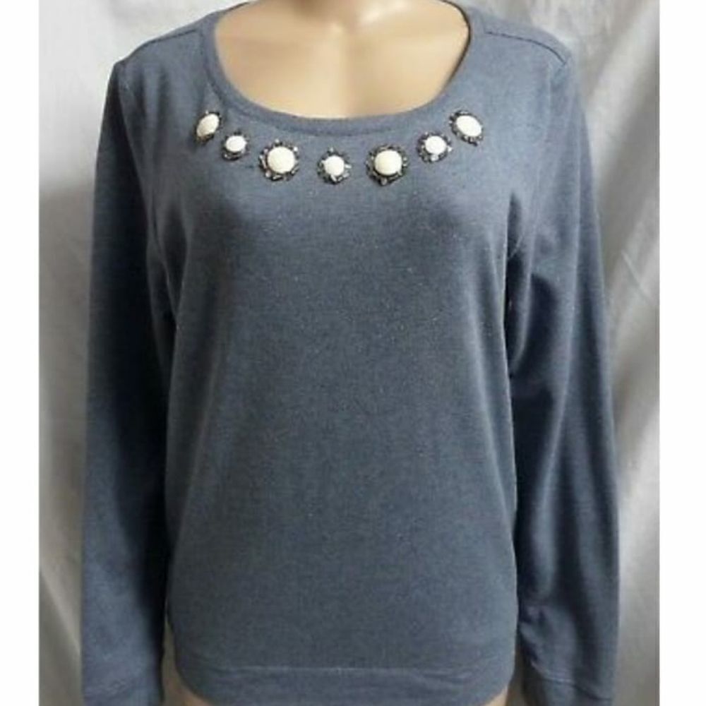 Ann Taylor loft beaded Light casual sweater